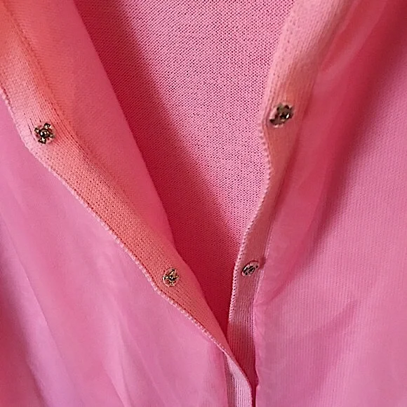 Vintage 90 Y2K gentryportofino Unique Barbiecore Retro Pink Cardigan Sweater Set - Picture 13 of 16